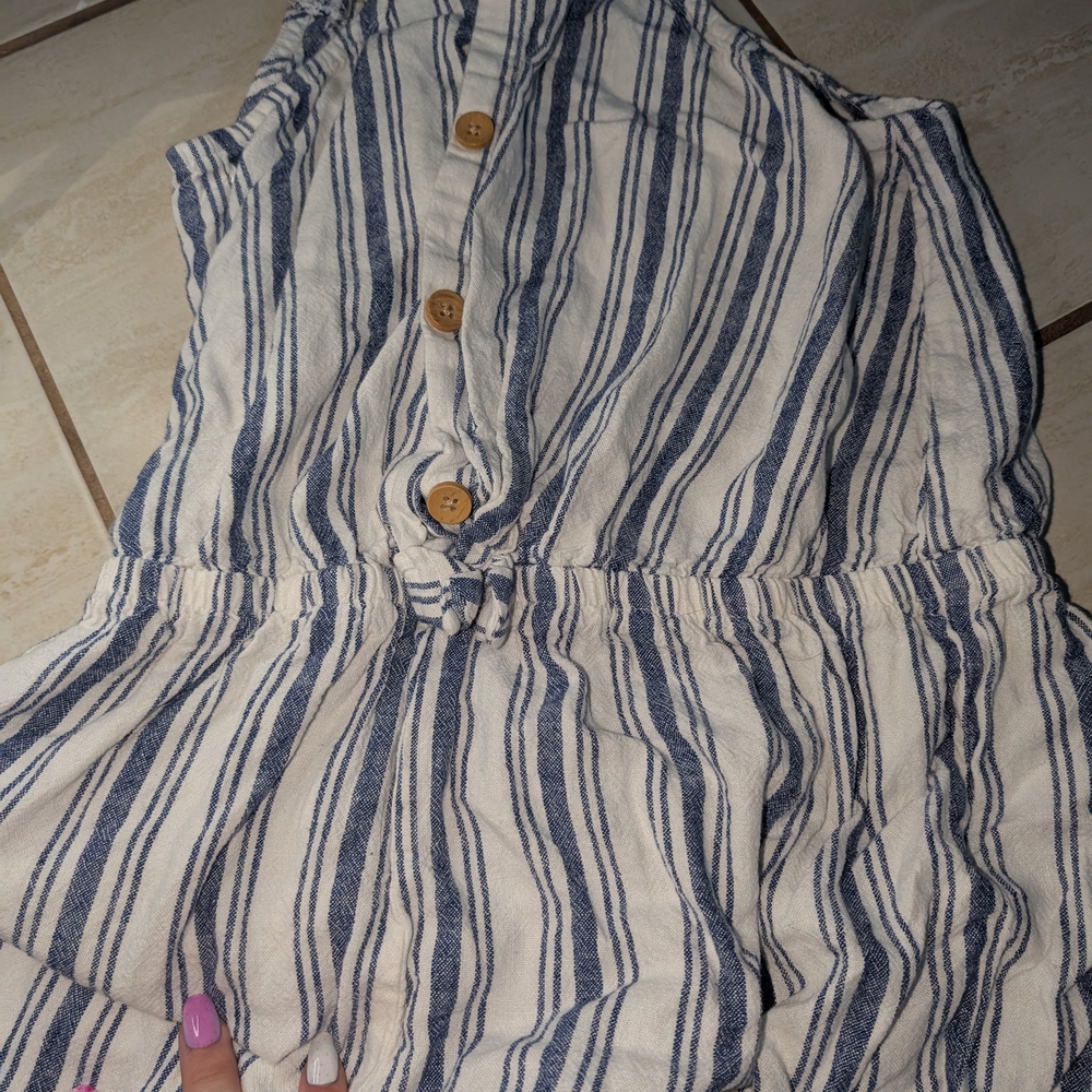 Striped Button-Up Romper